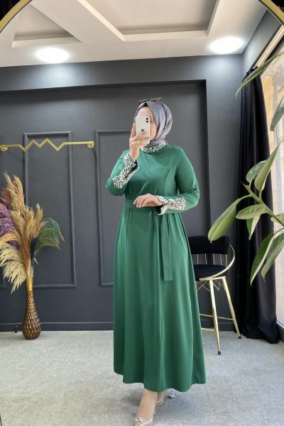 Çağla elbise Zümrüt