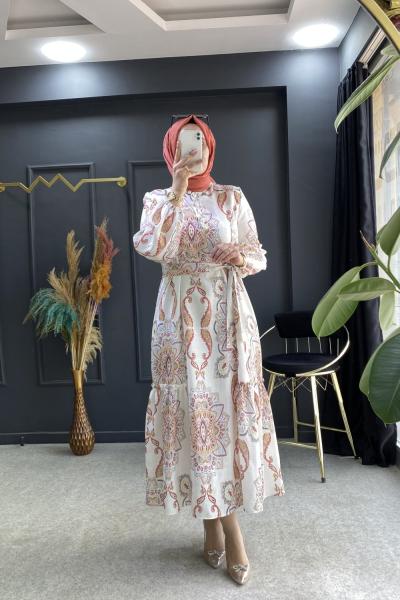 Kardelen elbise Ekru