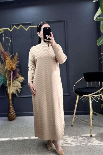 Sena merserize elbise(2880) Camel