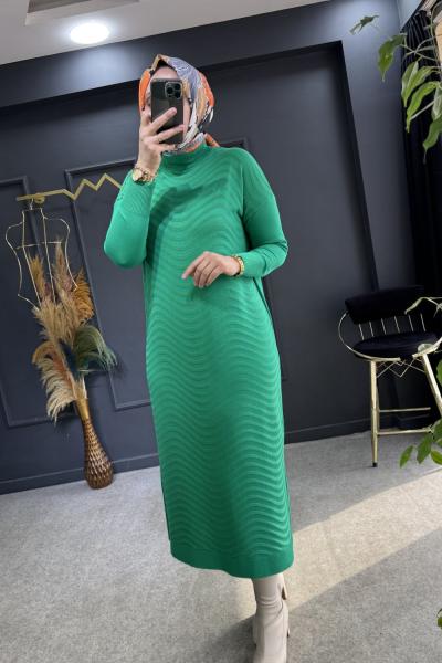 Sena merserize elbise(2880) Benetton Yeşilli