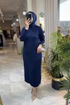 Tuba merserize elbise (2955) Lacivert