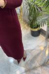 TUBA MERSERİZE ELBİSE(2955) Bordo