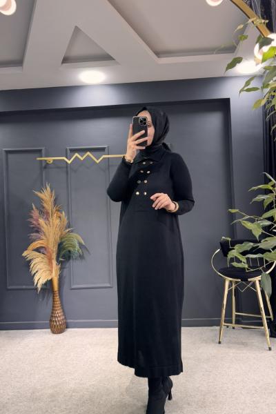 ÖZÜM MERSERİZE ELBİSE (2979) Siyah