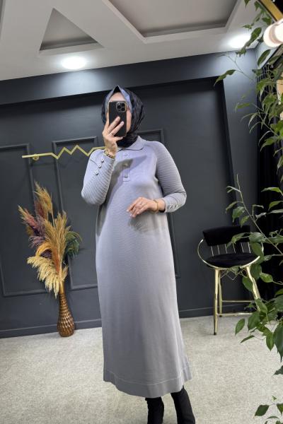 Henza merserize elbise (2985) Gri