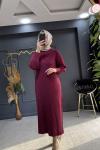 Tuana merserize elbise Bordo