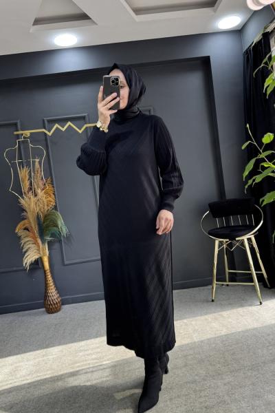 Tuana merserize elbise Siyah