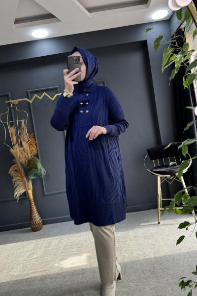 BÜŞRA MERSERİZE TUNİK (3502) Lacivert