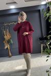 BÜŞRA MERSERİZE TUNİK (3502) Bordo