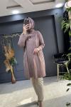 BÜŞRA MERSERİZE TUNİK (3502) Vizon