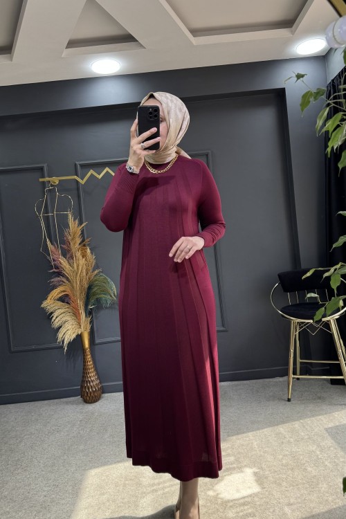 NİSSE ELBİSE Bordo