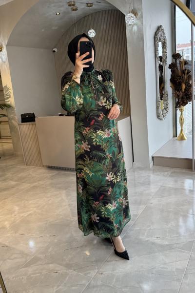 Zühre elbise  Yeşil