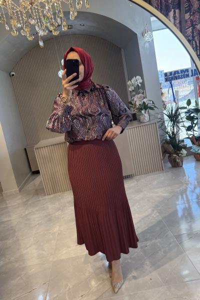 Mila takım Siyah Bordo