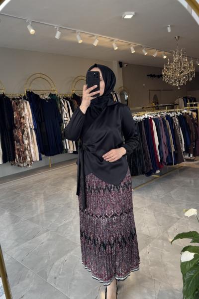 Şimay etekli takım Siyah