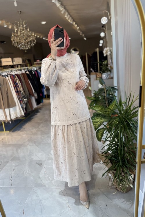 DANTELLA ELBİSE Bej