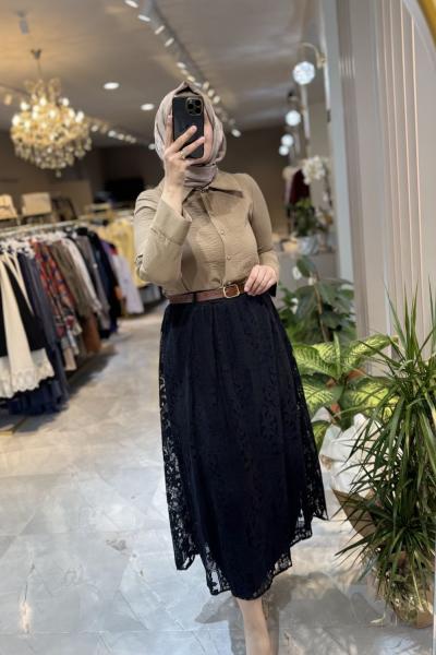 AYA DANTEL ETEK Siyah