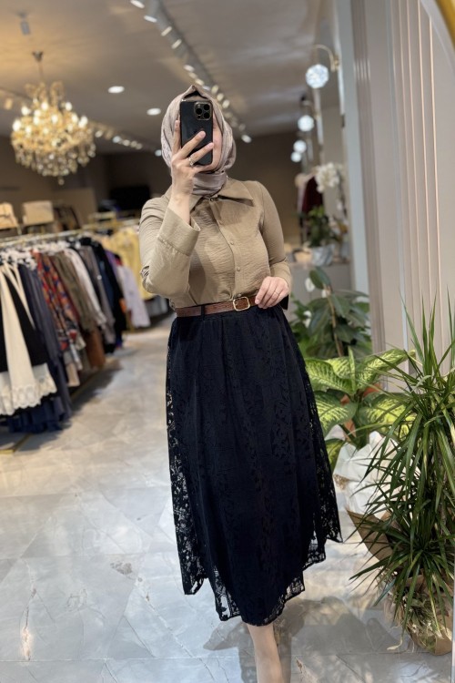 AYA DANTEL ETEK Siyah