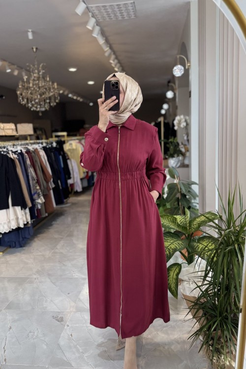 WOMEN ELBİSE Bordo