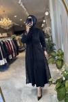 Firuze abaya ikili takım  Siyah