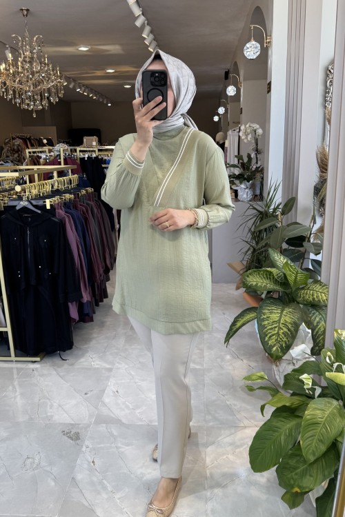 ARMİNE 22YT4143 TUNİK Çağla