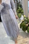FİRUZE ABAYA ELBİSE TAKIM Gri