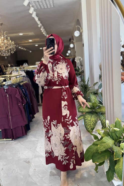DERYA ELBİSE Bordo