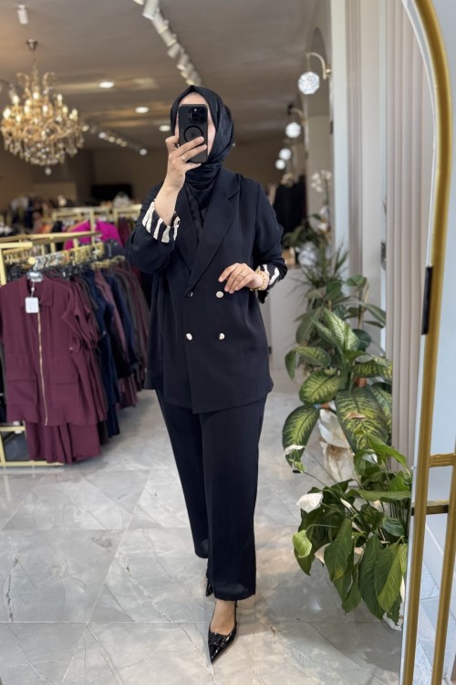 KRUVAZE CEKET TAKIM Siyah