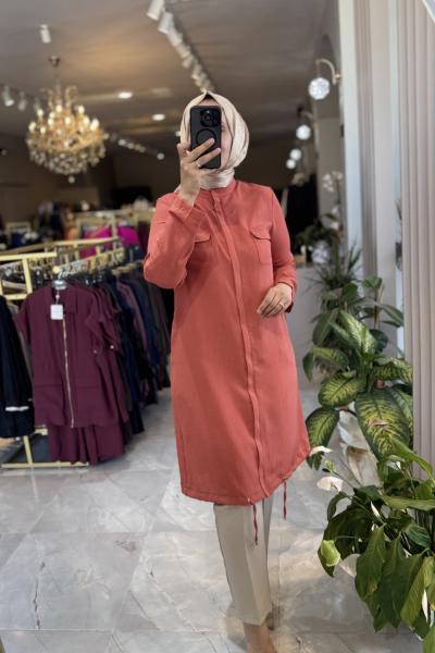 ARMİNE 25YT4138 UZUN BOY TUNİK Kiremit