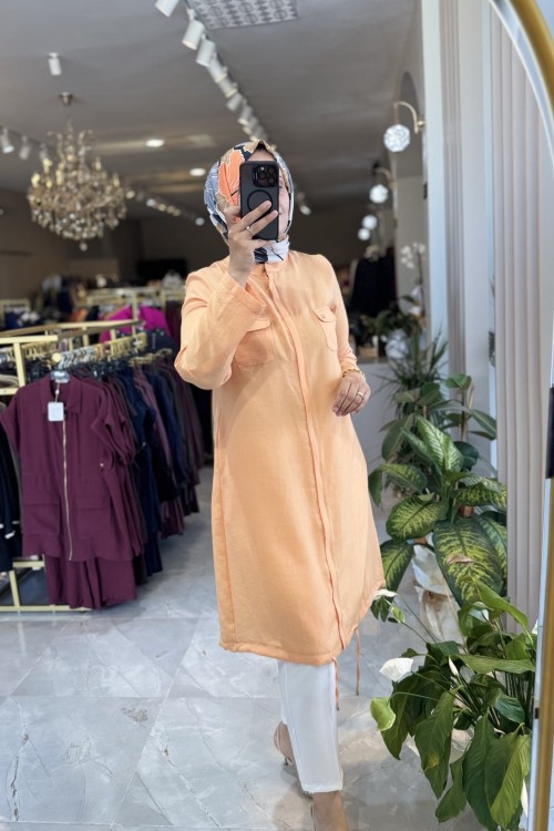 ARMİNE 25YT4138 UZUN BOY TUNİK Somon