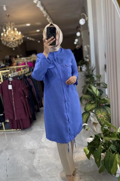 ARMİNE 25YT4138 UZUN BOY TUNİK Mavi