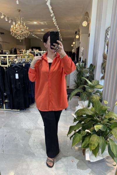 NEFİSE OVERSİZE GÖMLEK Oranj