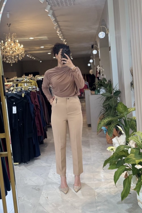 SİMGE KALEM PANTOLON cappuccino