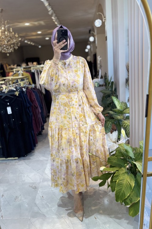 FREZYA ELBİSE  Sarı