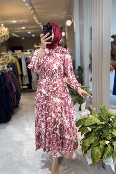 FREZYA ELBİSE Bordo