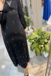 Mihrimah elbise Gazella  Siyah