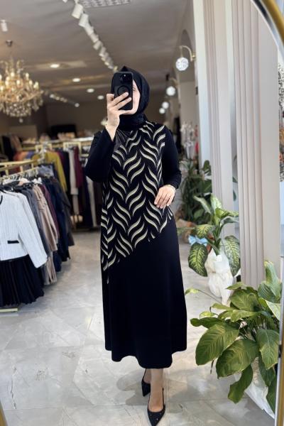 GÜLAY ELBİSE 1744 ORHAN Siyah