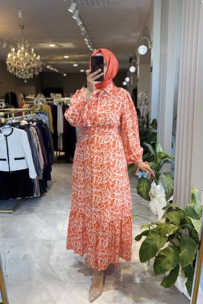 NPRİVE TÜRKAN ELBİSE Oranj