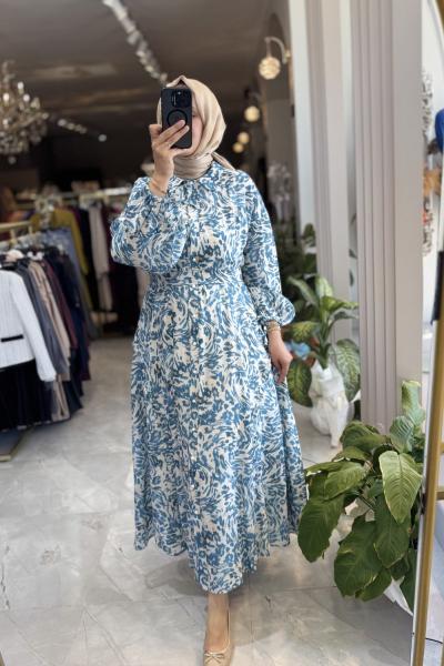 NPRİVE MENEKŞE ELBİSE Mavi