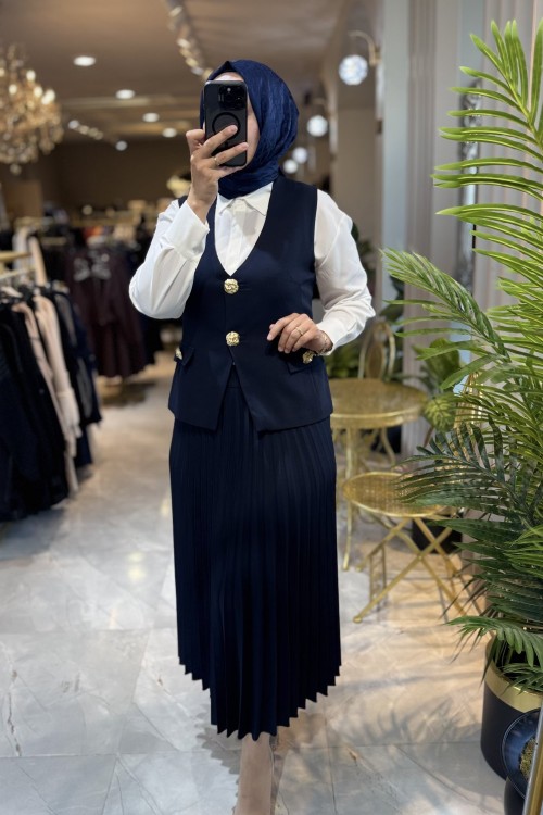 ARMINE YELEKLİ TAKIM 25KT643 Lacivert