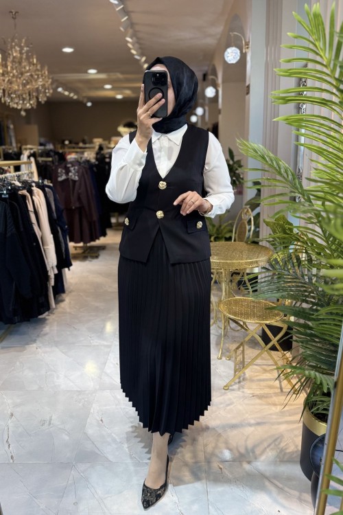 ARMINE YELEKLİ TAKIM 25KT643 Siyah