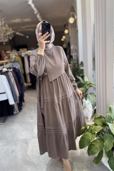 ASUMAN2 ELBİSE Vizon