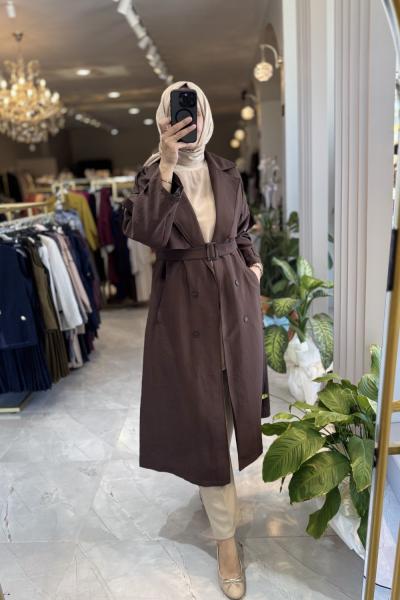 MİX TRENÇKOT Kahverengi