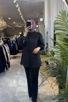 NPRIVE TUNIK YAKA DETAY F19385 Siyah