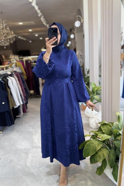 NPRİVE F13145 HANDAN ELBİSE Lacivert Marin