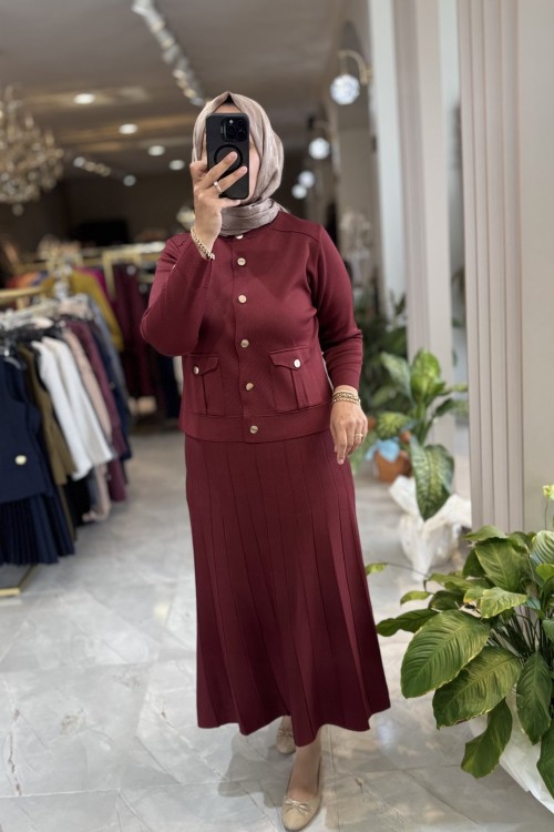 ARMİNE 25YTD6120 MERSERİZE TAKIM Bordo