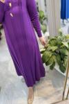 FARAH 3532 MERSERİZE ELBİSE Mor