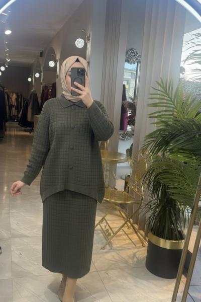 KÜBRA MERSERİZE TAKIM 3548 Haki