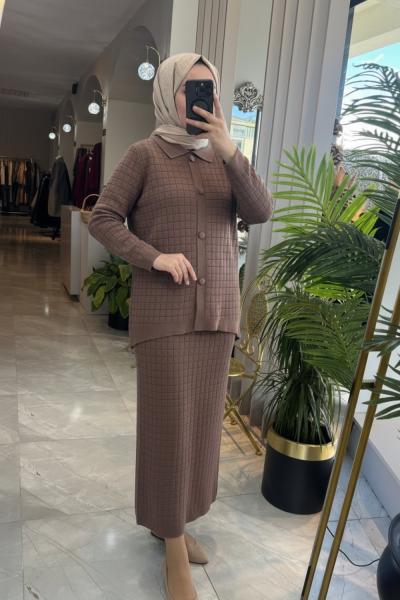 KÜBRA MERSERİZE TAKIM 3548 Sütlü Kahve