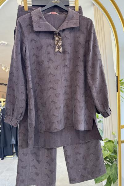 NPRİVE IPEK QUPRA F19464 TAKIM Kahverengi