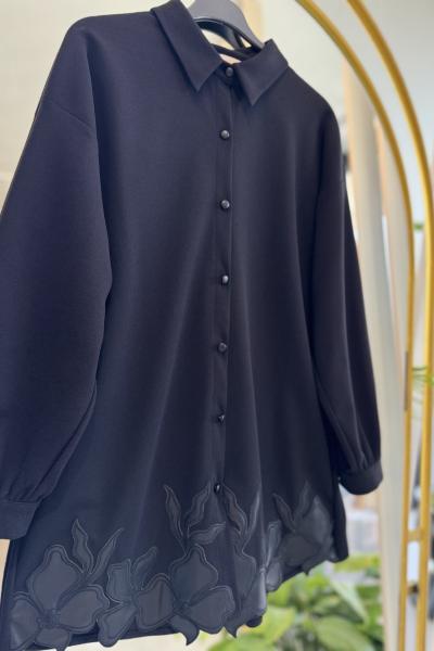 NPRIVE DERİ NAKIS TUNIK 9292 Siyah