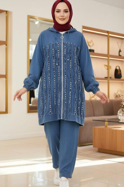 NPRİVE F14214 TİFSİTME BOMBER TAKIM Mavi